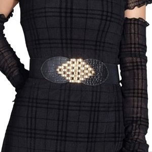 Elegant Black and Gold Women's Belt